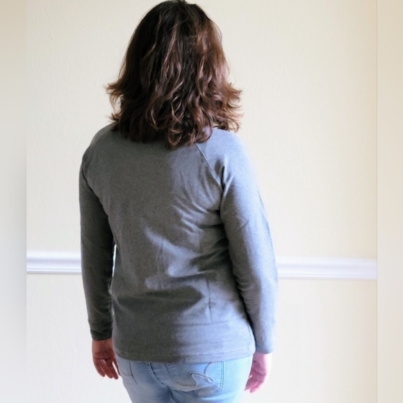 Vesi Organic Cotton Sweater Gray Heather Collared Small - Picture 13 of 13